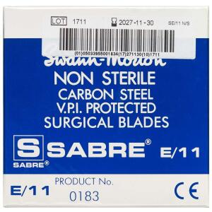 Køb Sabre Skalpeltype E/11 usteril 100 stk. online hos apotekeren.dk