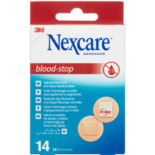 Køb 3M Nexcare Blood-Stop Runde Plastre 14 stk. online hos apotekeren.dk