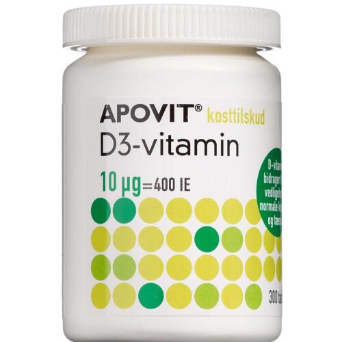 Køb Apovit D3-Vitamin tablet 10 mikg 300 stk. online hos apotekeren.dk