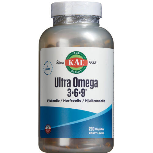 Køb KAL Ultra Omega 3-6-9 kapsler 200 stk. online hos apotekeren.dk