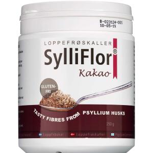 Køb SylliFlor Loppefrøskaller med kakao 250 g online hos apotekeren.dk