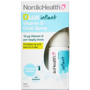 Køb Dlux Infant D-vitamin Spray 10 mcg 15 ml online hos apotekeren.dk