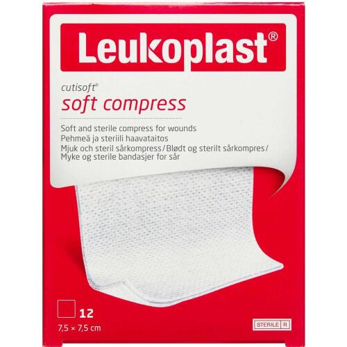 Køb Cutisoft Steril 7,5 x 7,5 cm kompres 12 stk. online hos apotekeren.dk
