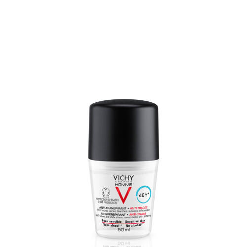 Køb Vichy Homme Antipersperant deodorant roll-on 48H 50 ml online hos apotekeren.dk