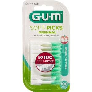 Køb GUM® SOFT-PICKS ORIGINAL REGULAR M. FLOUR 100 STK.  online hos apotekeren.dk