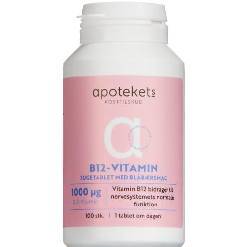 Køb Apotekets B12 vitamin sugetabletter 100 stk. online hos apotekeren.dk