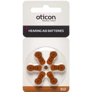 Køb Oticon batterier til høreapparater nr. 312 6 stk. online hos apotekeren.dk