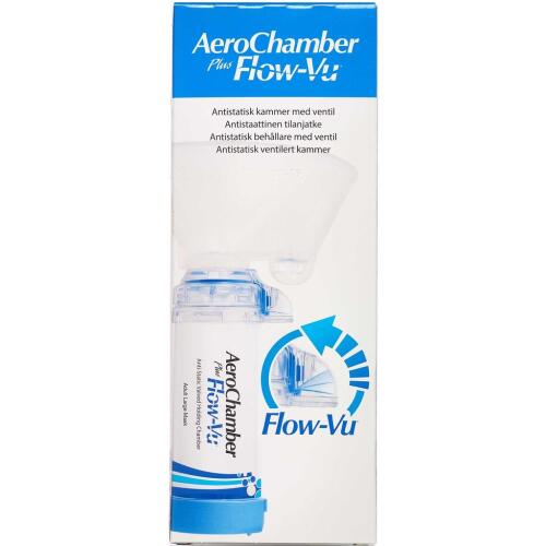 Køb Aerochamber Plus Flow-vu Maske voksen large blå 1 stk. online hos apotekeren.dk