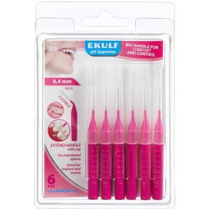 Køb Ekulf pH Supreme Rosa 0,4 mm mellemrumsbørste 6 stk. online hos apotekeren.dk