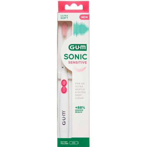 Køb GUM® SONIC SENSITIVE TANDBØRSTE online hos apotekeren.dk