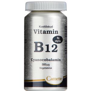 Køb Camette Vitamin B12 - Cyanocobalamin 500 mcg tabletter 90 stk. online hos apotekeren.dk