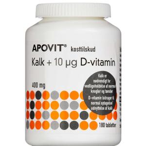Køb Apovit kalk + 10 mikg D-vitamin 180 stk. online hos apotekeren.dk