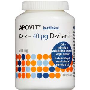 Køb Apovit kalk + 40 mikg D-vitamin 180 stk. online hos apotekeren.dk