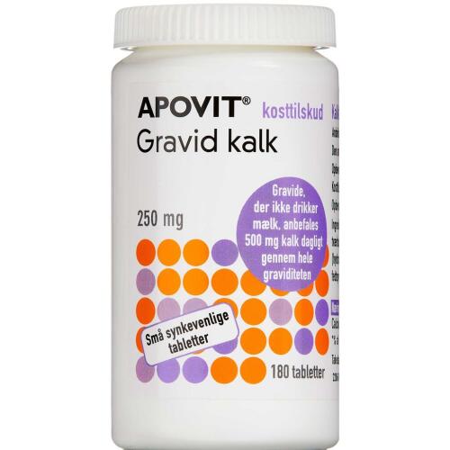 Køb Apovit Gravid Kalk 250 mg 180 stk. online hos apotekeren.dk