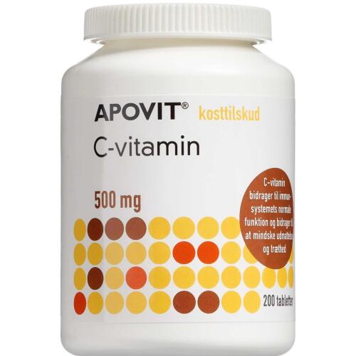 Køb Apovit C-vitamin 500 mg 200 stk. online hos apotekeren.dk