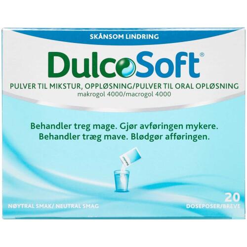 Køb DulcoSoft pulver til oral opløsning 20 stk. online hos apotekeren.dk