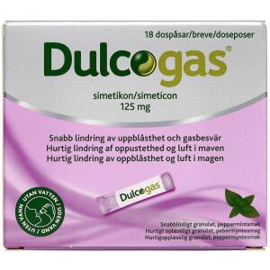 Køb Dulcogas simeticon 125 mg breve 18 stk. online hos apotekeren.dk