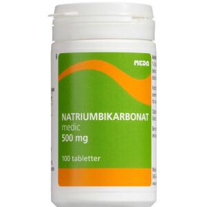 Køb Natriumbikarbonat 500 mg 100 stk. online hos apotekeren.dk