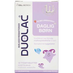 Køb Duolac Daglig+ Børn tyggetablet 30 stk.  online hos apotekeren.dk