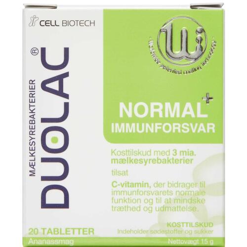 Køb Duolac Normal+ Immunforsvar 20 stk. online hos apotekeren.dk