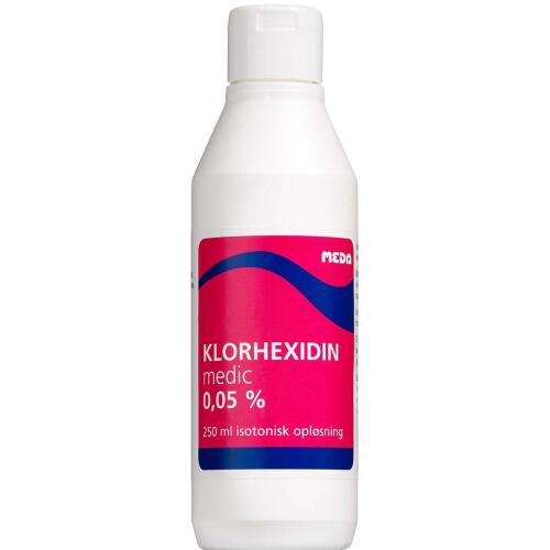 Køb Klorhexidin 0,05% isotonisk opløsning medic 250 ml online hos apotekeren.dk