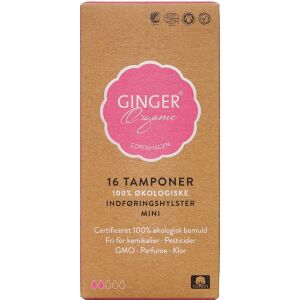 Køb GingerOrganic Tampon med indføringshylster Mini 16 stk. online hos apotekeren.dk