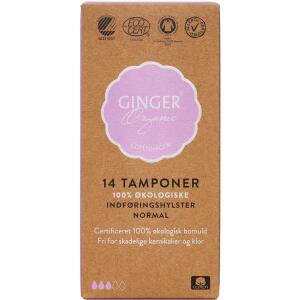 Køb GingerOrganic Tampon m. indføringshylster, Normal 14 stk. online hos apotekeren.dk