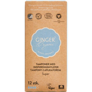 Køb GingerOrganic Tampon med indføringshylster Super 14 stk. online hos apotekeren.dk