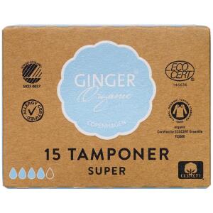 Køb GingerOrganic Tampon Super 15 stk. online hos apotekeren.dk