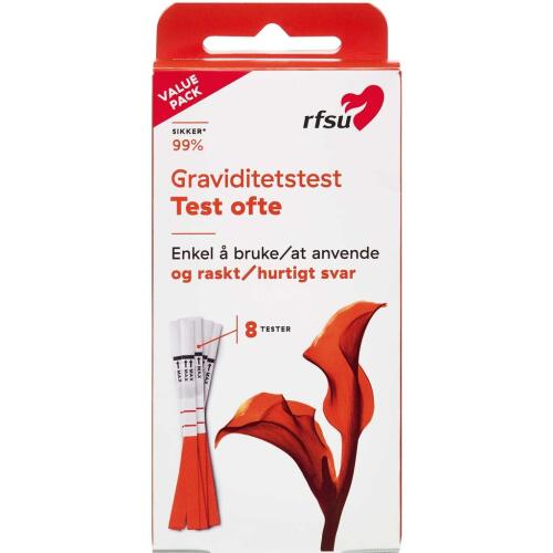 Køb RFSU Graviditetstest, Test Ofte 8 teststave online hos apotekeren.dk