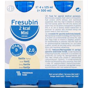 Køb Fresubin 2 kcal Mini Drink vanilije 4x 125 ml online hos apotekeren.dk