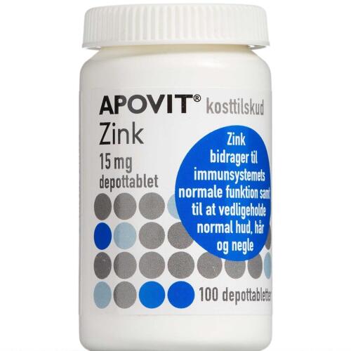 Køb Apovit Zink 15 mg 100 stk. online hos apotekeren.dk