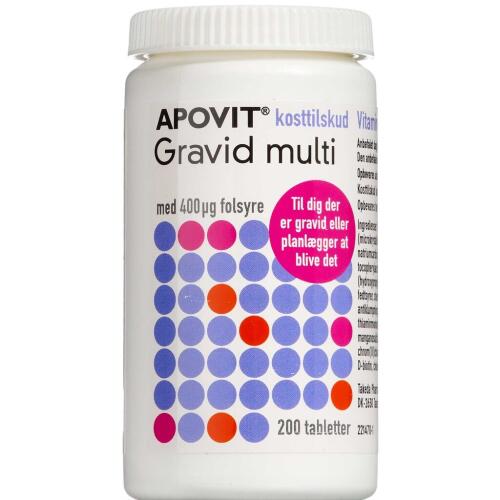 Apovit Gravid Multi Kosttilskud 200 Stk Køb Online Nu 5442