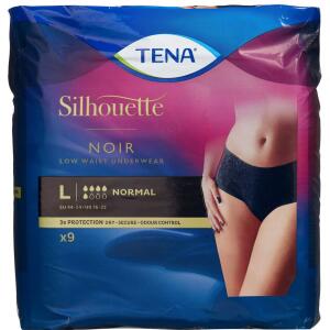 Køb Tena Silhouette Normal, Sort, Str. L, 9 stk. online hos apotekeren.dk