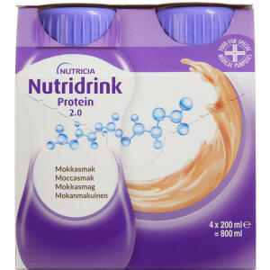 Køb Nutridrink Protein 2.0 Mokka 4 x 200 ml online hos apotekeren.dk