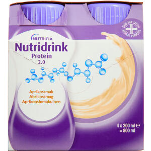 Køb Nutridrink Protein 2.0 Abrikos 4 x 200 ml online hos apotekeren.dk