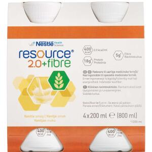 Køb Resource 2.0+ Fibre Vanilla 4x200 ml online hos apotekeren.dk
