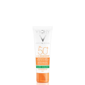 Køb Vichy Capital Soleil Mattifying 3-i-1 solcreme ansigt SPF50+ 50 ml online hos apotekeren.dk