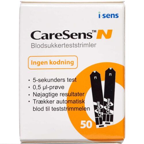 Køb CareSens Teststrimler 50 stk. online hos apotekeren.dk