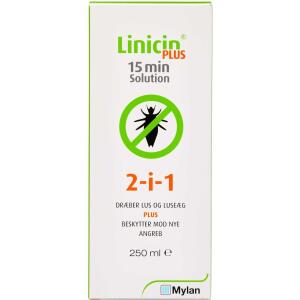 Køb Linicin Plus Solution til forebyggelse og behandling af lus 250 ml online hos apotekeren.dk