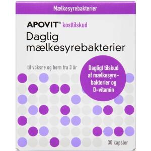Køb Apovit Daglig Mælkesyrebakterier 30 stk. online hos apotekeren.dk
