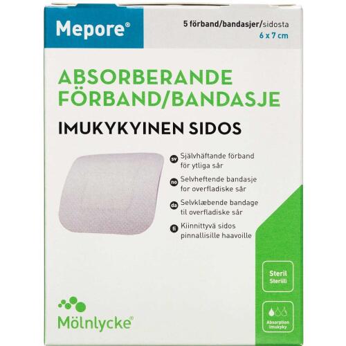 Køb Mepore selvklæbende forbinding 6x7cm 5 stk. online hos apotekeren.dk