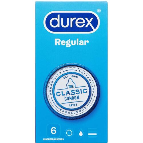 Køb Durex Regular Kondomer 6 stk. online hos apotekeren.dk