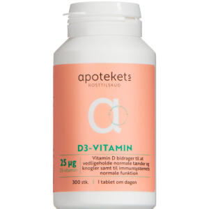 Køb Apotekets D3-vitamin 25 µg vitamin D3 tabletter 300 stk. online hos apotekeren.dk