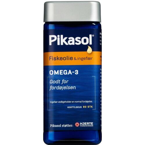 Køb Pikasol Fiskeolie-Ingefær Kapsler 80 stk. online hos apotekeren.dk