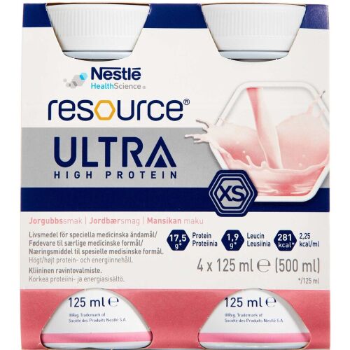 Køb Resource Ultra Jordbær 4 x 125 ml online hos apotekeren.dk