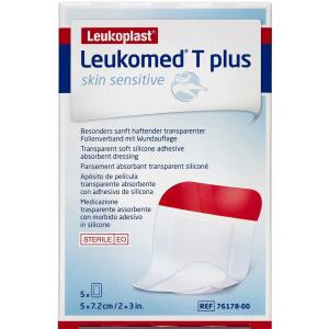 Køb Leukoplast Leukomed T Plus Skin Sensitive 5x7,2 cm 5 stk. online hos apotekeren.dk