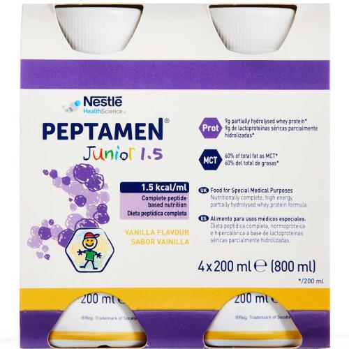 Køb Peptamen Junior 1.5 Vanille 4 x 200 ml online hos apotekeren.dk