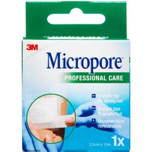Køb Micropore Sårplaster Hvid U/Dispenser 2,5 cm x 10 m 1 stk. online hos apotekeren.dk