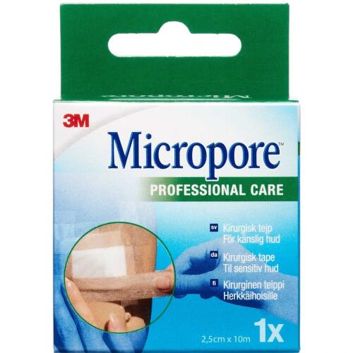 Køb Micropore Kirugisk Tape 2,5 cm x 10 m online hos apotekeren.dk